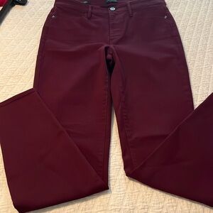 Talbots High Waist Skinny Leg Ankle Length Rich Burgundy Jegging